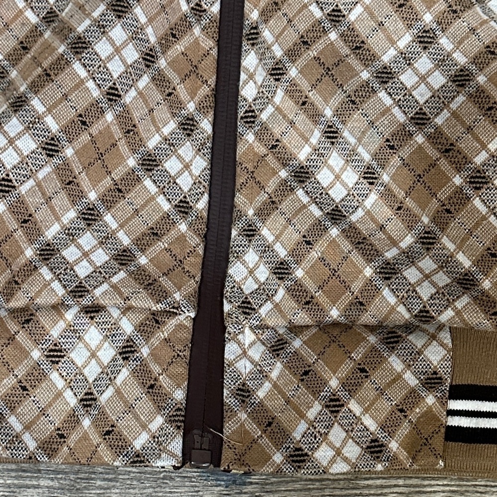 Stacy Adams Brown Plaid Bomber Jacket - Picture 5 of 6
